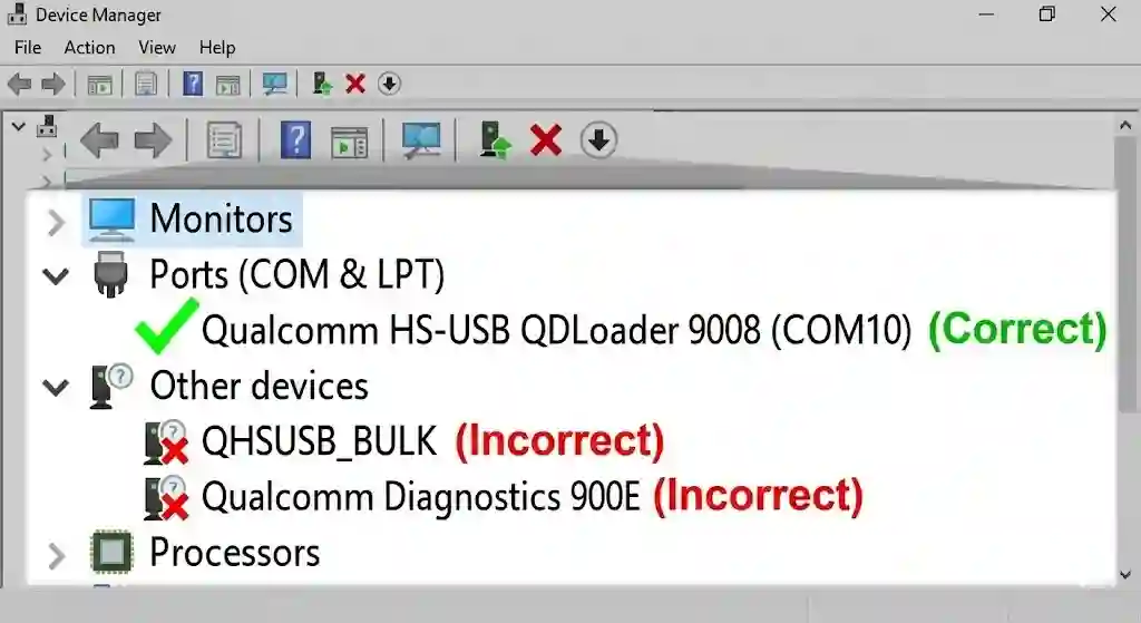 Qualcomm Flashing Master Class - EDL in Device Manager